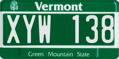 VT license plate XYW138