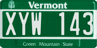 VT license plate XYW143