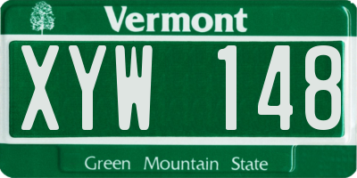 VT license plate XYW148