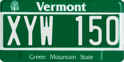 VT license plate XYW150