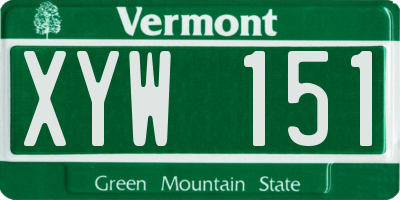 VT license plate XYW151