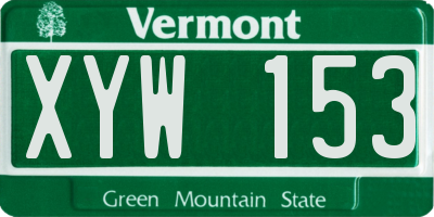 VT license plate XYW153