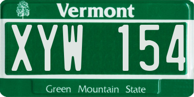 VT license plate XYW154
