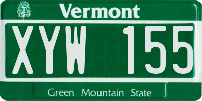 VT license plate XYW155