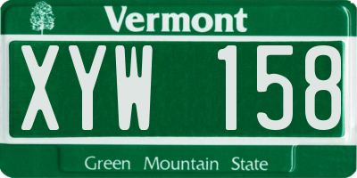VT license plate XYW158
