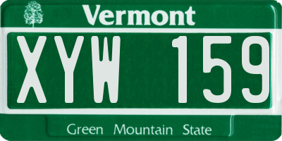 VT license plate XYW159