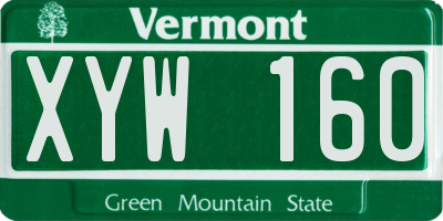 VT license plate XYW160