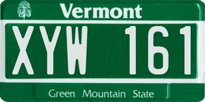 VT license plate XYW161