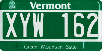 VT license plate XYW162