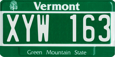 VT license plate XYW163