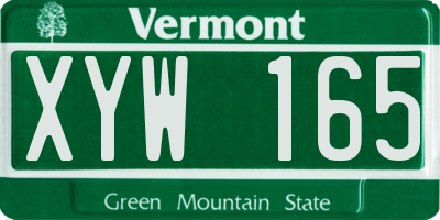 VT license plate XYW165