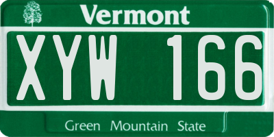 VT license plate XYW166