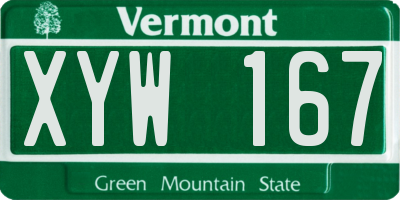 VT license plate XYW167