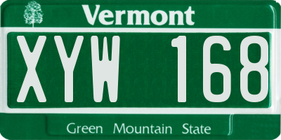 VT license plate XYW168