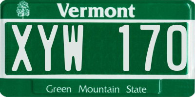 VT license plate XYW170