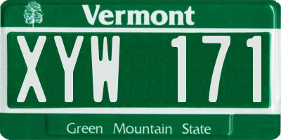 VT license plate XYW171