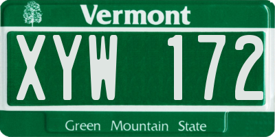 VT license plate XYW172