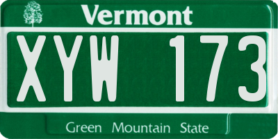 VT license plate XYW173