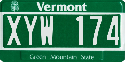 VT license plate XYW174