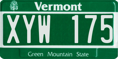 VT license plate XYW175