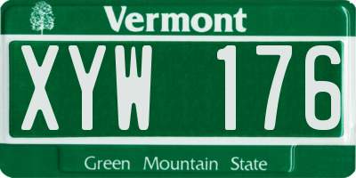 VT license plate XYW176
