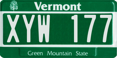 VT license plate XYW177