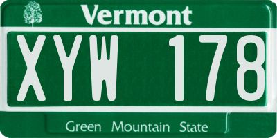 VT license plate XYW178
