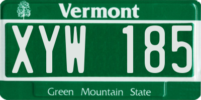VT license plate XYW185