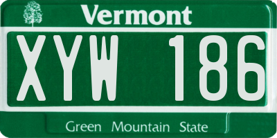 VT license plate XYW186