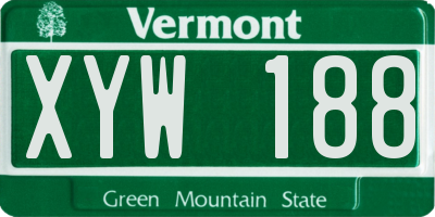 VT license plate XYW188
