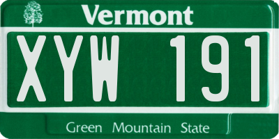 VT license plate XYW191