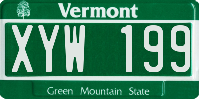 VT license plate XYW199