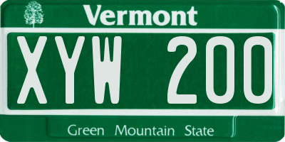 VT license plate XYW200