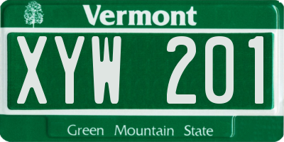 VT license plate XYW201