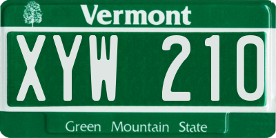 VT license plate XYW210