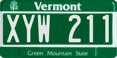 VT license plate XYW211