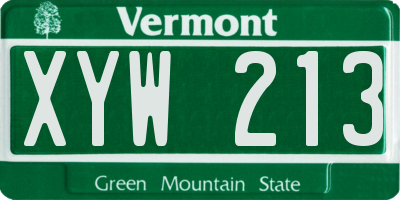 VT license plate XYW213