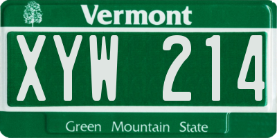 VT license plate XYW214