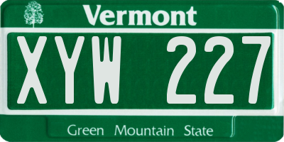 VT license plate XYW227