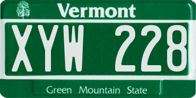 VT license plate XYW228