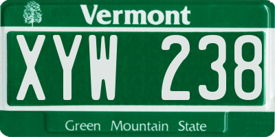 VT license plate XYW238