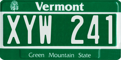 VT license plate XYW241