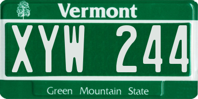 VT license plate XYW244