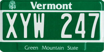VT license plate XYW247