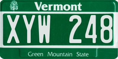 VT license plate XYW248