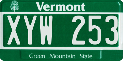 VT license plate XYW253