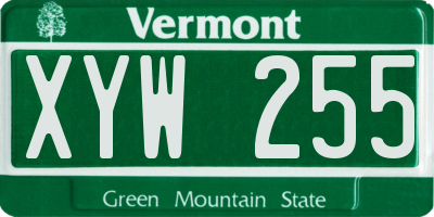 VT license plate XYW255