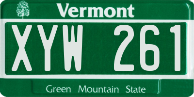 VT license plate XYW261