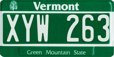 VT license plate XYW263