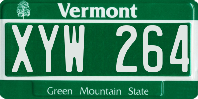 VT license plate XYW264